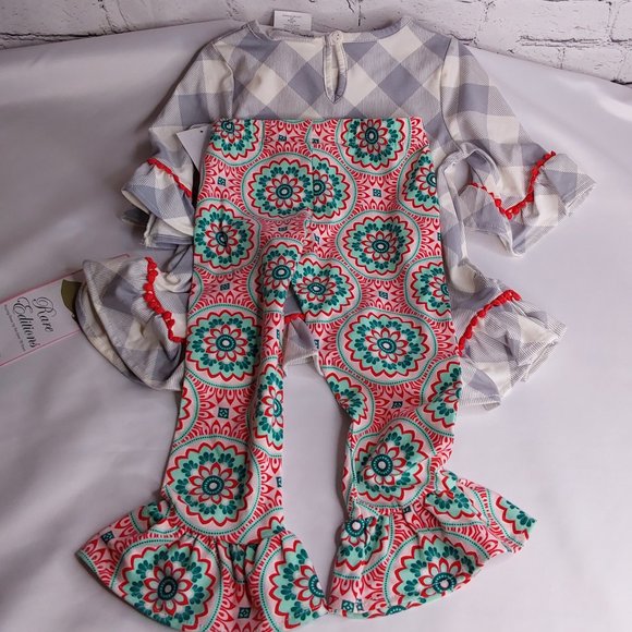 'RARE EDITIONS' TOP & PANTS BUTTERFLY SET - Picture 5 of 15